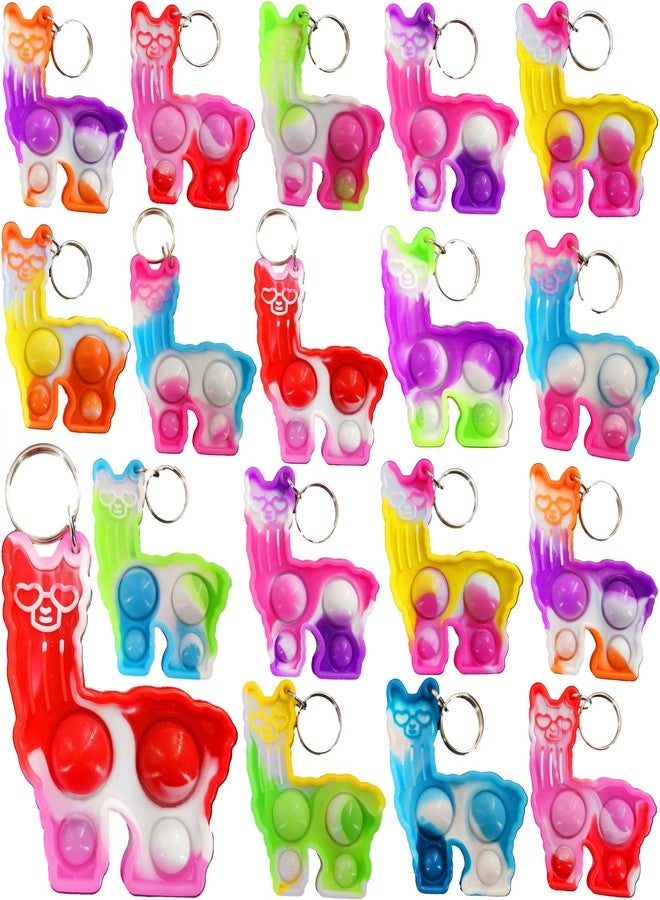 HOZKEAP 24 Packs Bulk Llamas Animals Fidget Bubble Mini Pop Keychain，Holiday Party Favors Birthday Classroom Supplies Student Prizes - Image 1